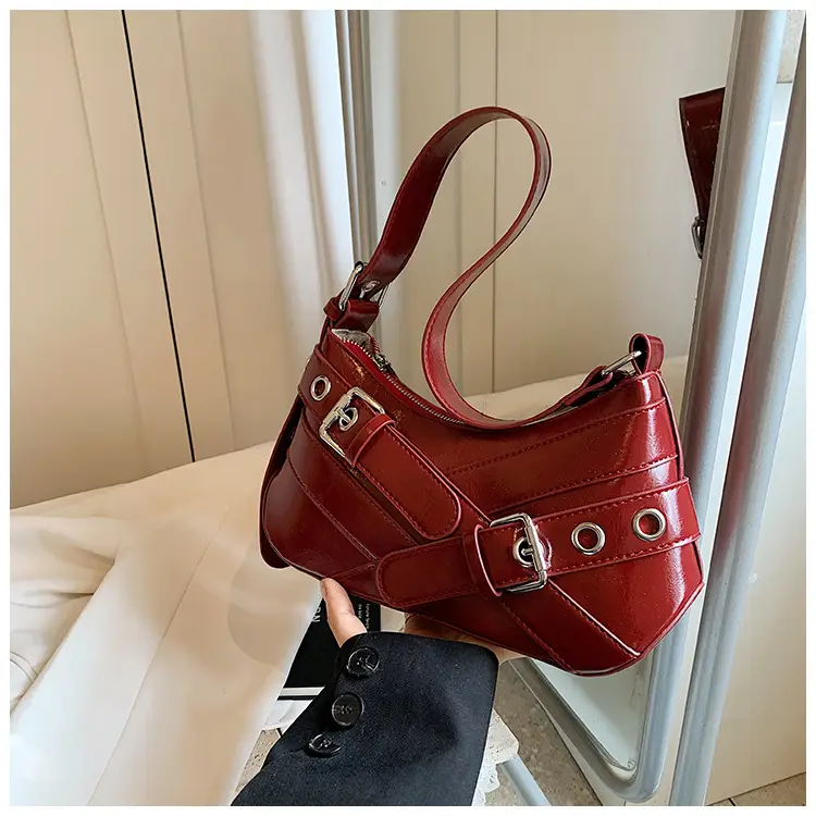 Brown Leather Motorcycle Style Shoulder Bag for Women 2024 — feature 19