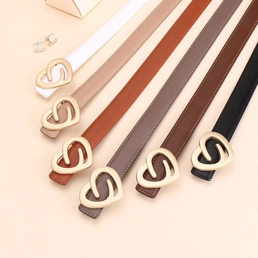 Women's Heart-Shaped Leather Belt Set of 5 - Image 10