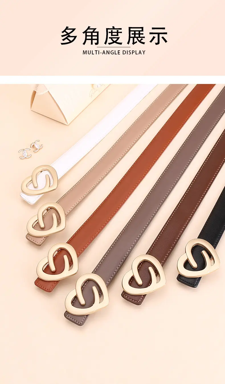 Women's Heart-Shaped Leather Belt Set of 5 — feature 11