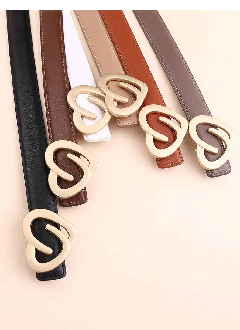 Women's Heart-Shaped Leather Belt Set of 5 — feature 12