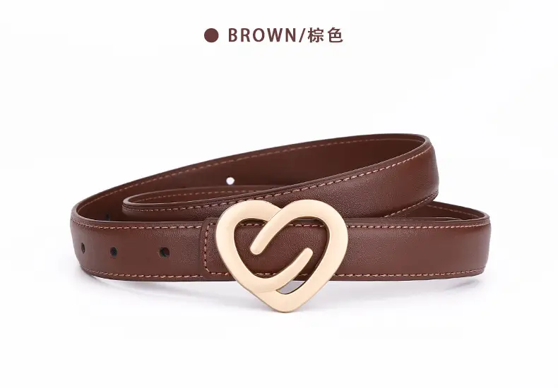 Women's Heart-Shaped Leather Belt Set of 5 — feature 18