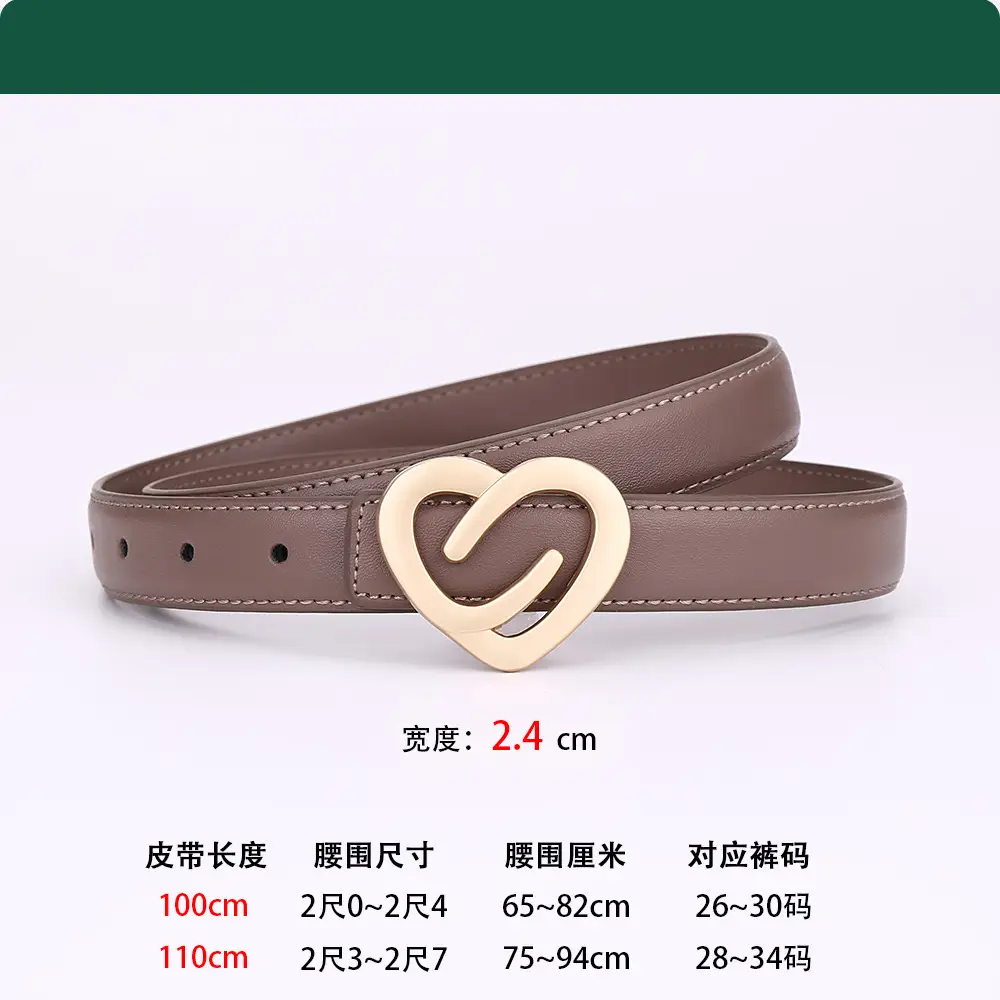 Women's Heart-Shaped Leather Belt Set of 5 - Image 3