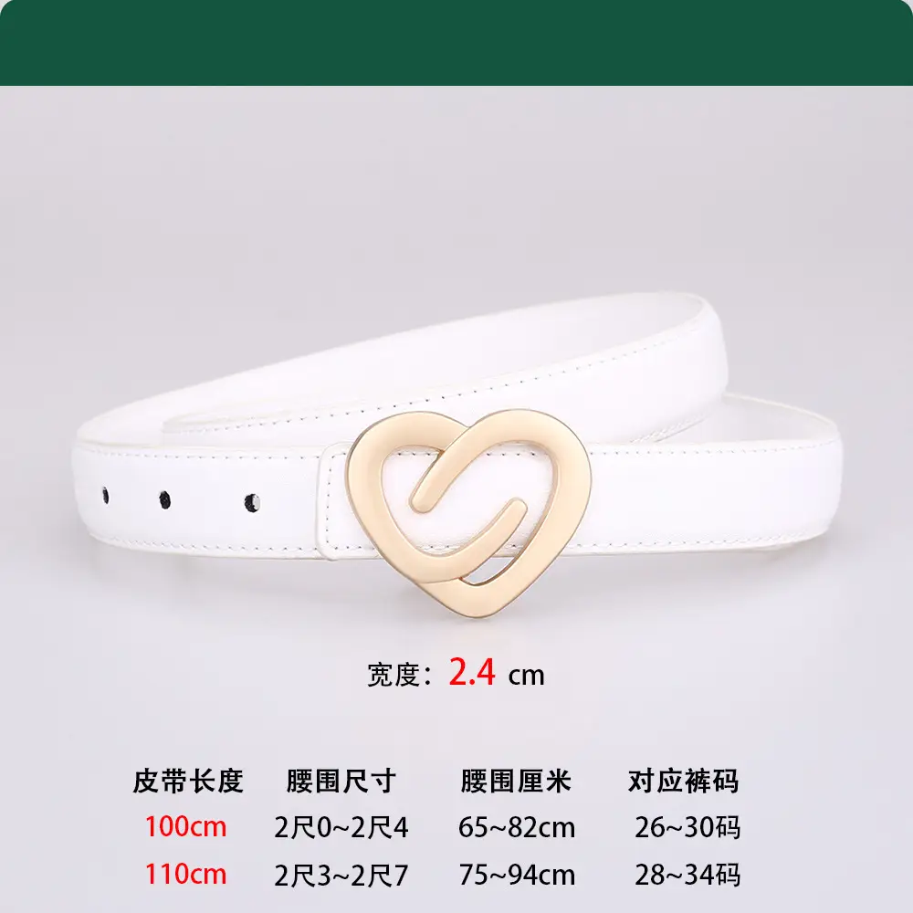 Women's Heart-Shaped Leather Belt Set of 5 - Image 6