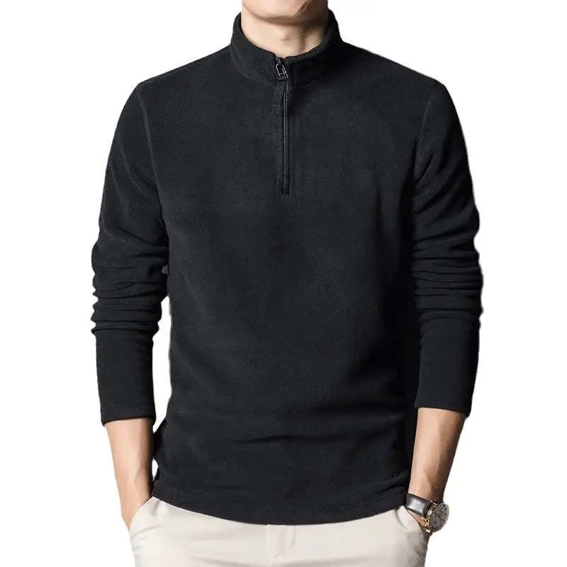 Men's Maroon Zipper T-Shirt with Collar - Image 10