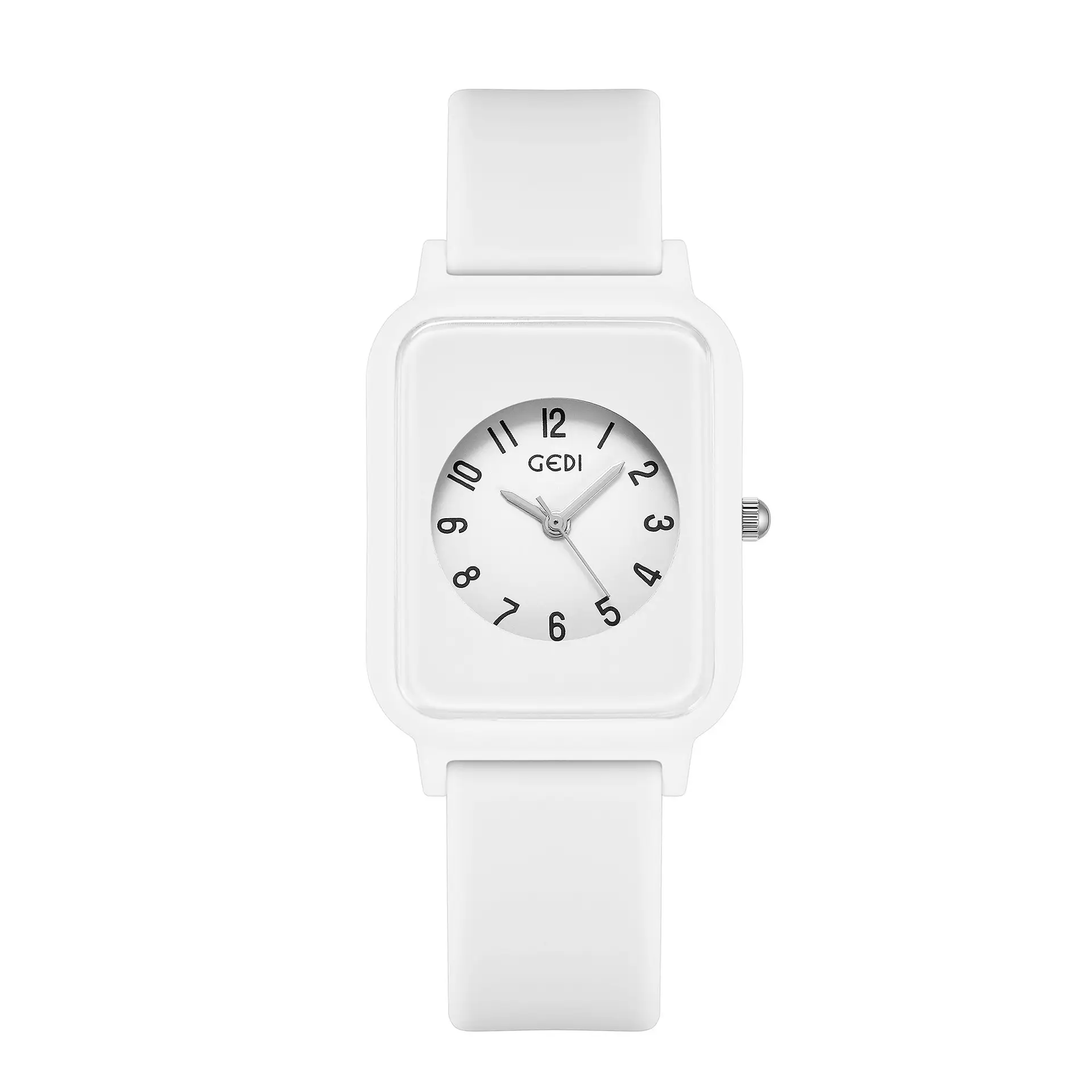 White Silicone Digital Scale Watch for Students - Image 4
