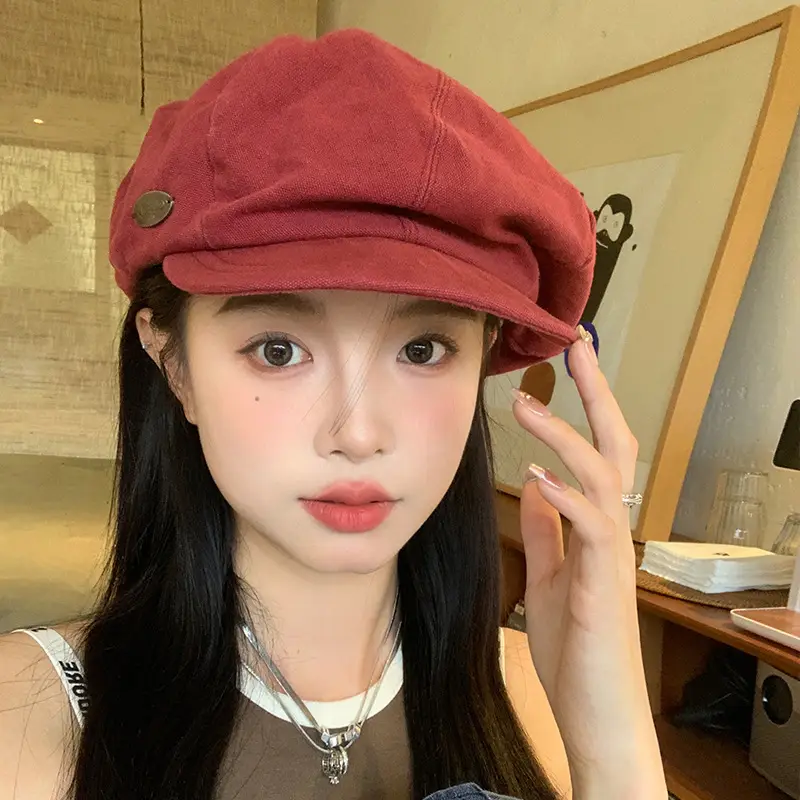 Women Japanese Style Red Cloud Cap Big Head Circumference