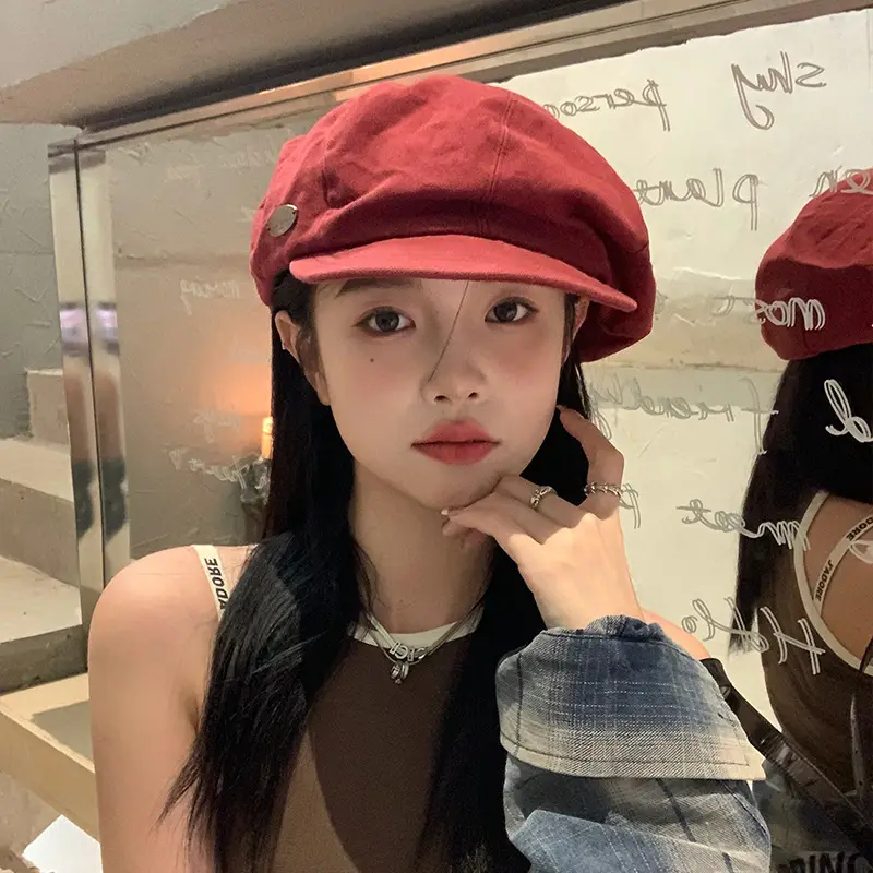 Women Japanese Style Red Cloud Cap Big Head Circumference