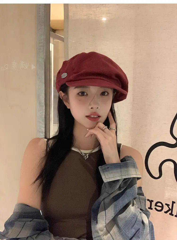 Women Japanese Style Red Cloud Cap Big Head Circumference — feature 12