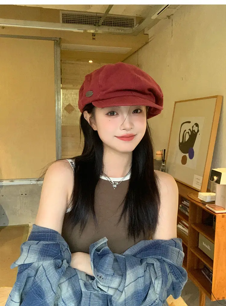 Women Japanese Style Red Cloud Cap Big Head Circumference — feature 15