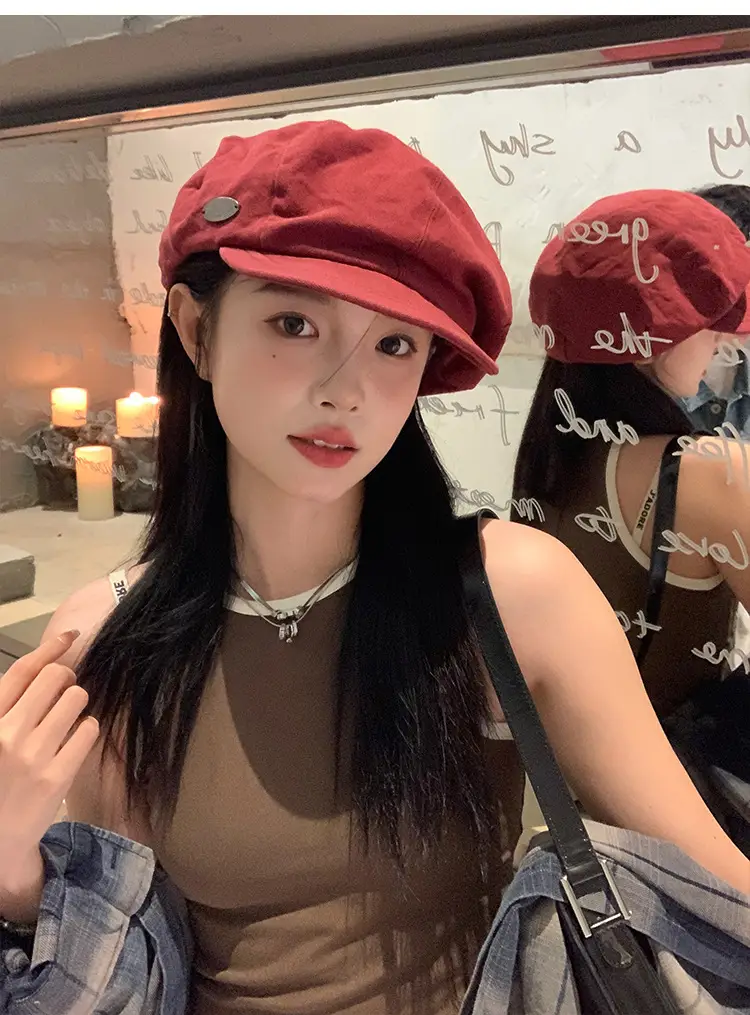 Women Japanese Style Red Cloud Cap Big Head Circumference — feature 16