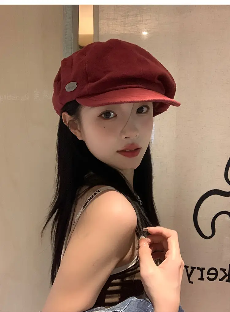 Women Japanese Style Red Cloud Cap Big Head Circumference — feature 17