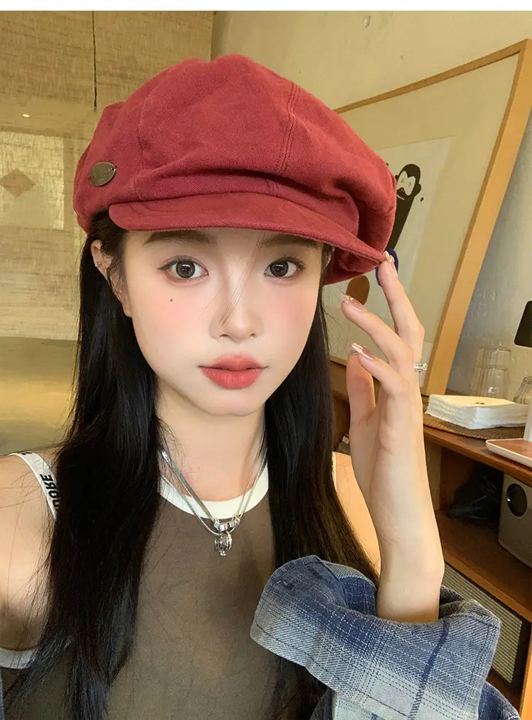 Women Japanese Style Red Cloud Cap Big Head Circumference — feature 18