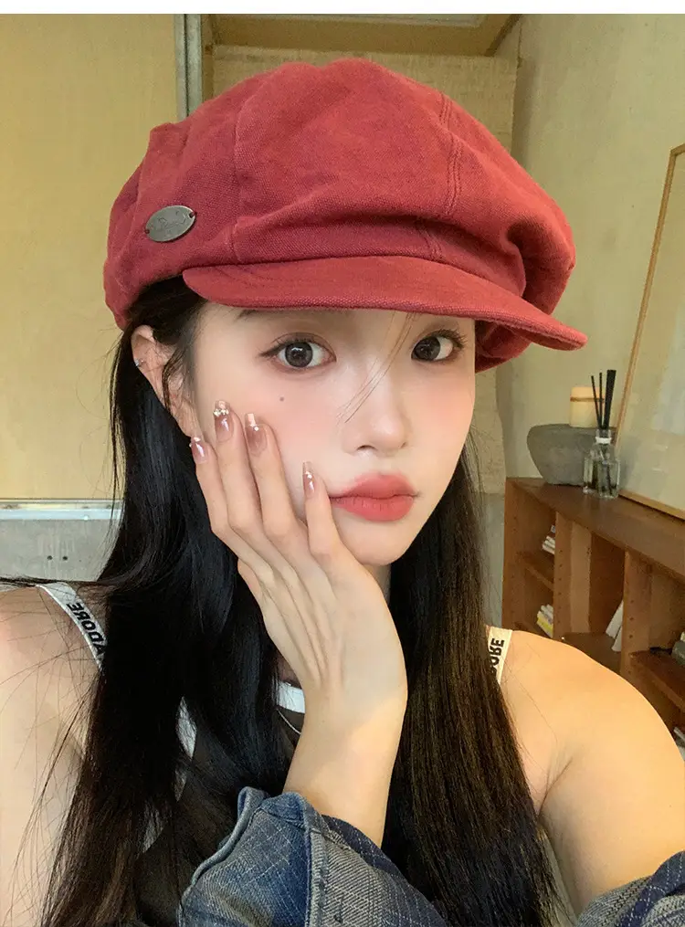 Women Japanese Style Red Cloud Cap Big Head Circumference — feature 19