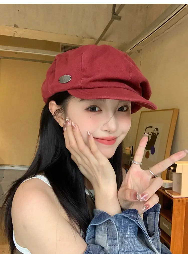 Women Japanese Style Red Cloud Cap Big Head Circumference — feature 22