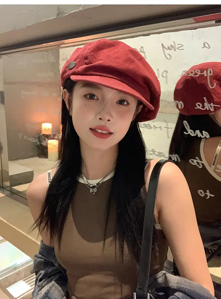 Women Japanese Style Red Cloud Cap Big Head Circumference — feature 23