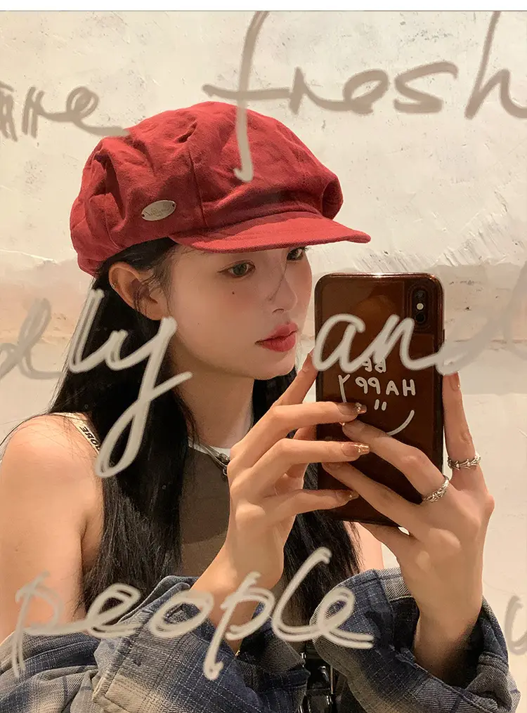 Women Japanese Style Red Cloud Cap Big Head Circumference — feature 26
