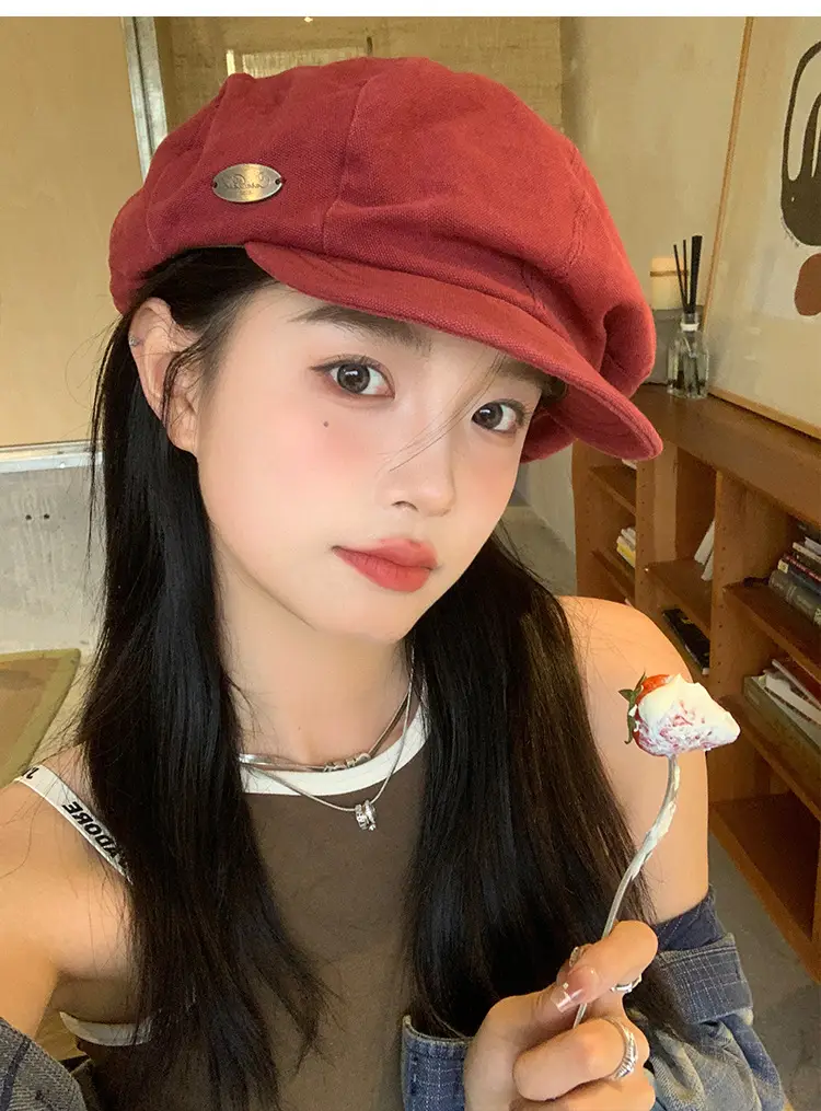 Women Japanese Style Red Cloud Cap Big Head Circumference — feature 27