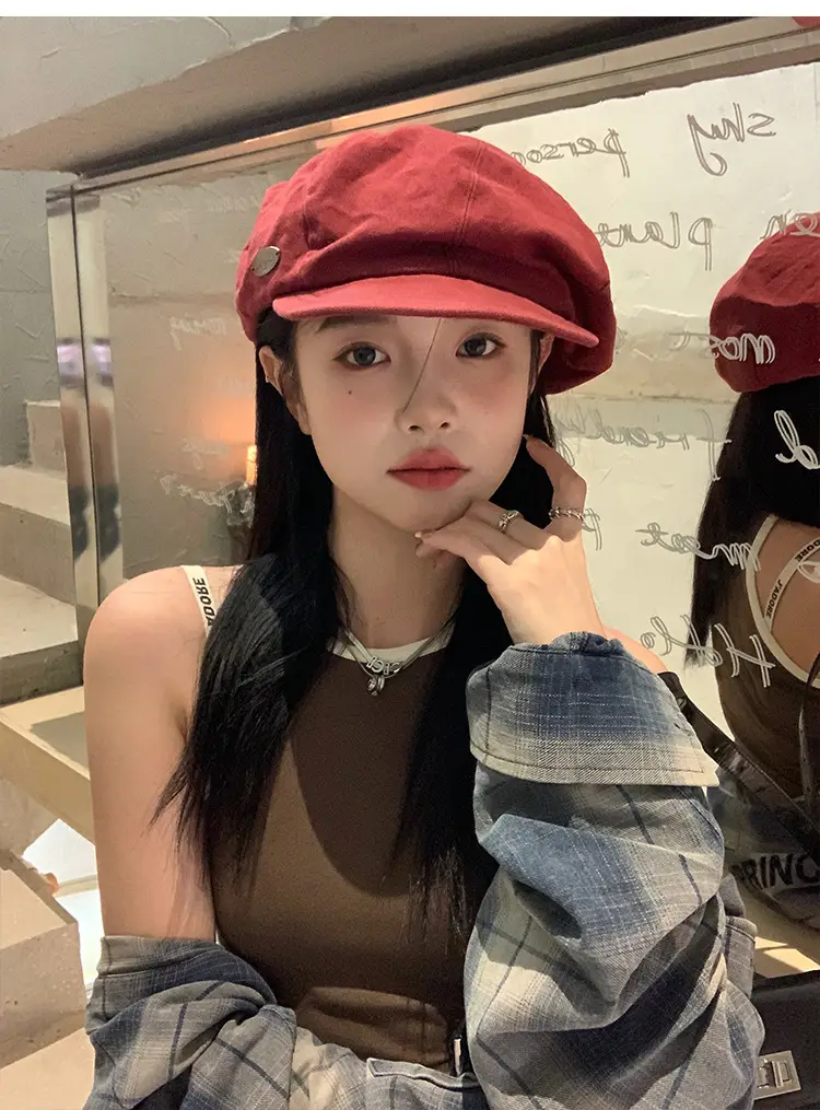 Women Japanese Style Red Cloud Cap Big Head Circumference — feature 3