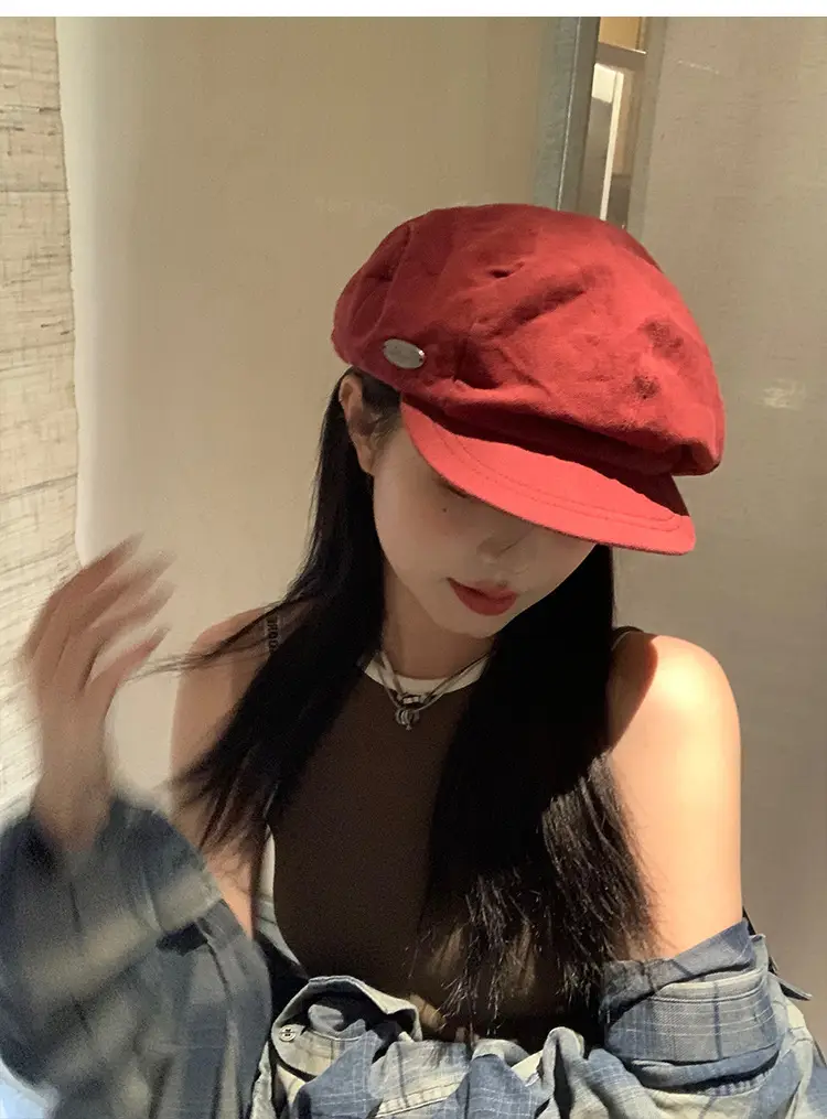 Women Japanese Style Red Cloud Cap Big Head Circumference — feature 4