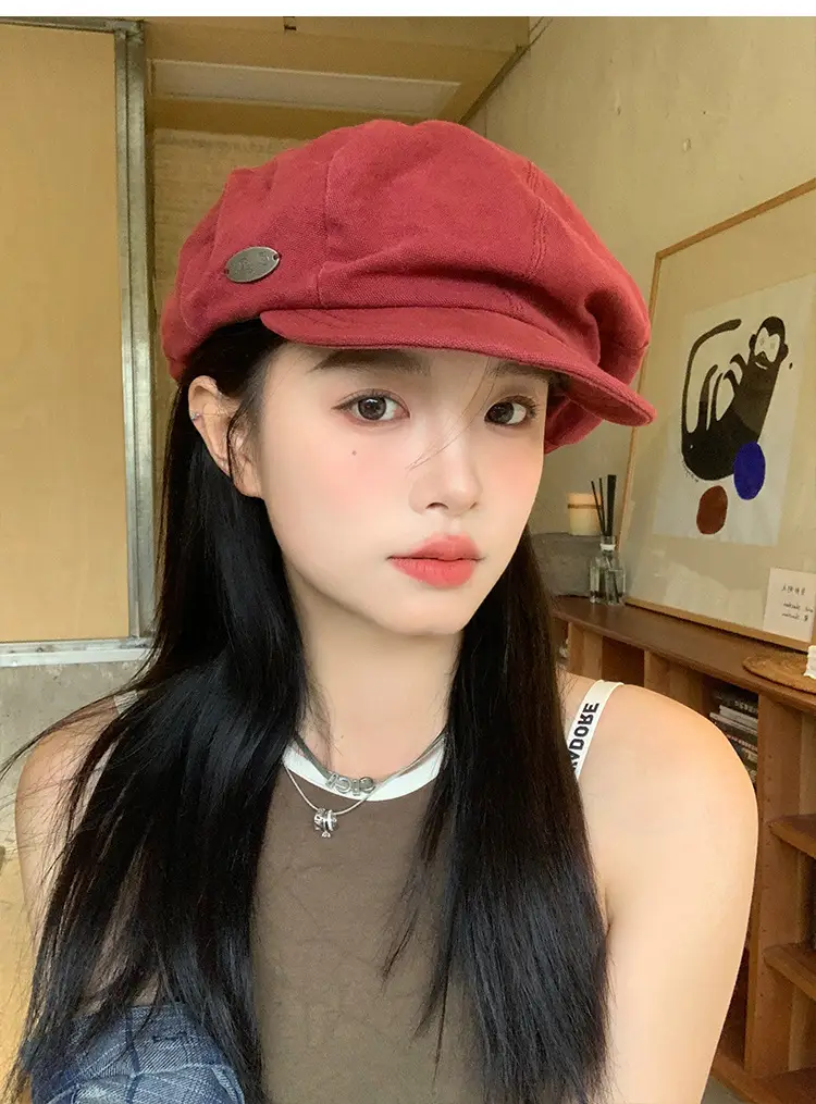 Women Japanese Style Red Cloud Cap Big Head Circumference — feature 6