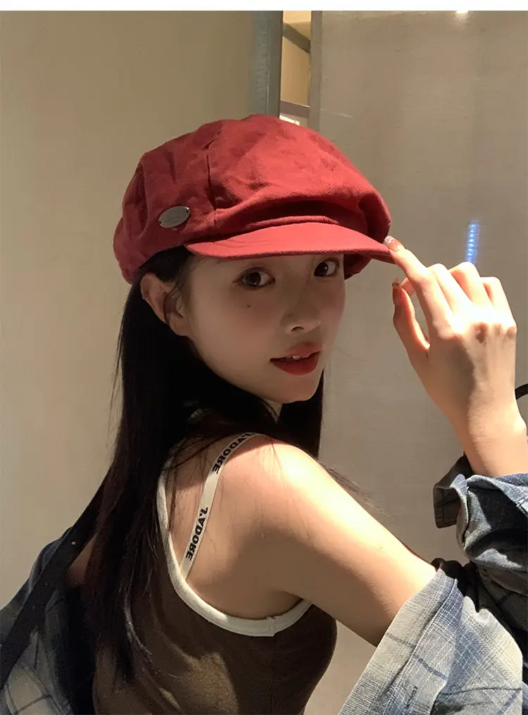 Women Japanese Style Red Cloud Cap Big Head Circumference — feature 7