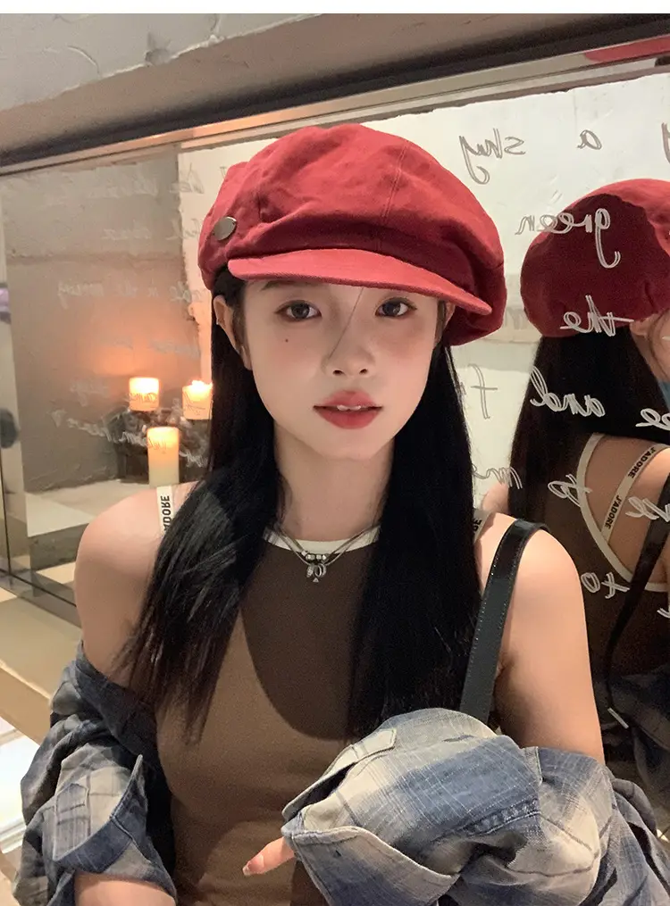 Women Japanese Style Red Cloud Cap Big Head Circumference — feature 8
