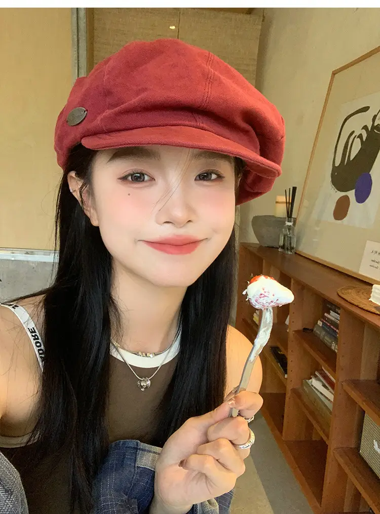 Women Japanese Style Red Cloud Cap Big Head Circumference — feature 9