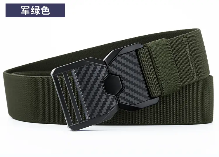 Men's Distinctive Belt Youth Summer Camp Military Training Belt Alloy Canvas Trousers Outdoor Casual Loosen Belt — feature 19