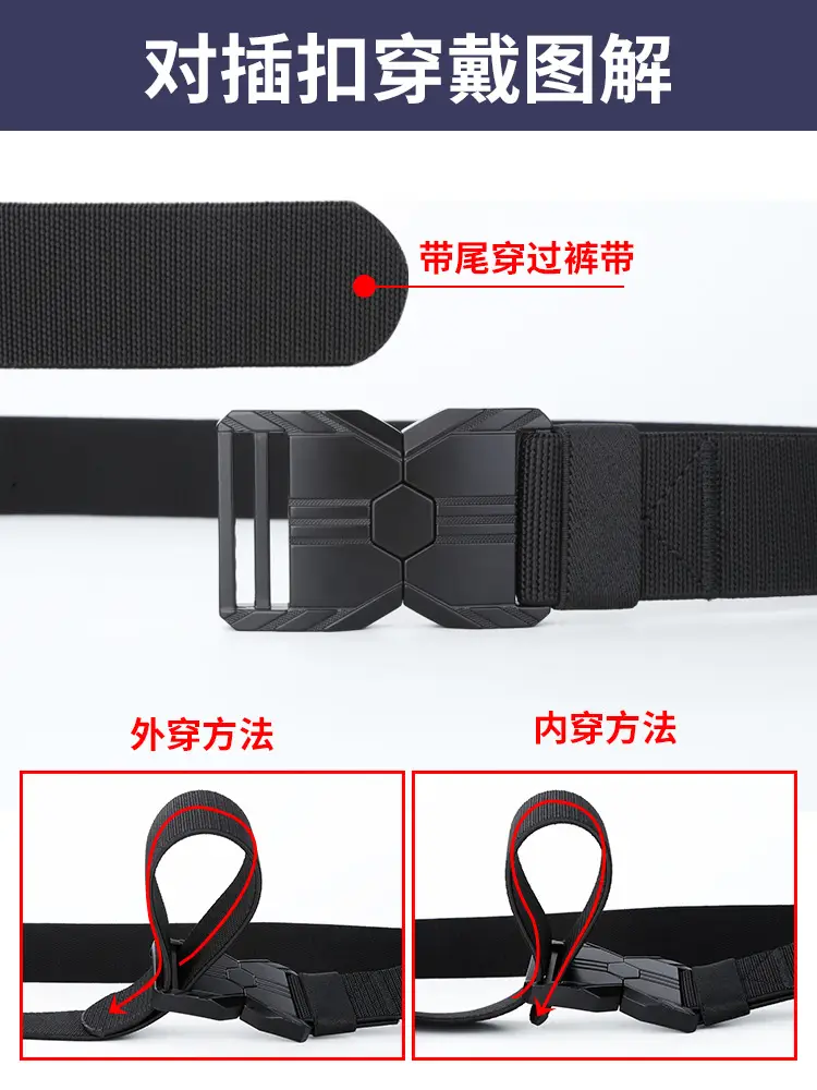 Men's Distinctive Belt Youth Summer Camp Military Training Belt Alloy Canvas Trousers Outdoor Casual Loosen Belt — feature 6