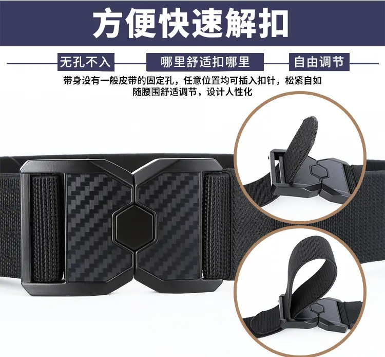 Men's Distinctive Belt Youth Summer Camp Military Training Belt Alloy Canvas Trousers Outdoor Casual Loosen Belt — feature 9