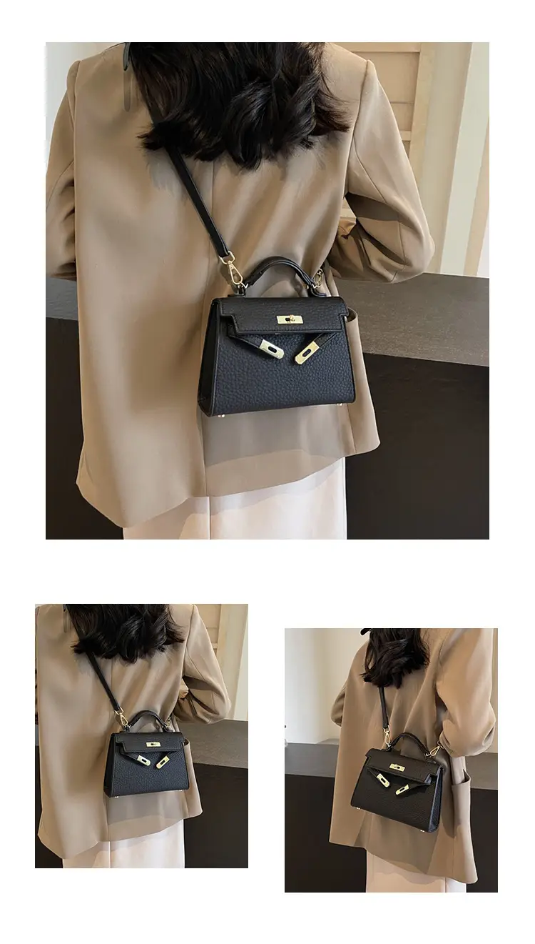 Platinum Litchi Pattern Shoulder Bag 2024 — feature 12