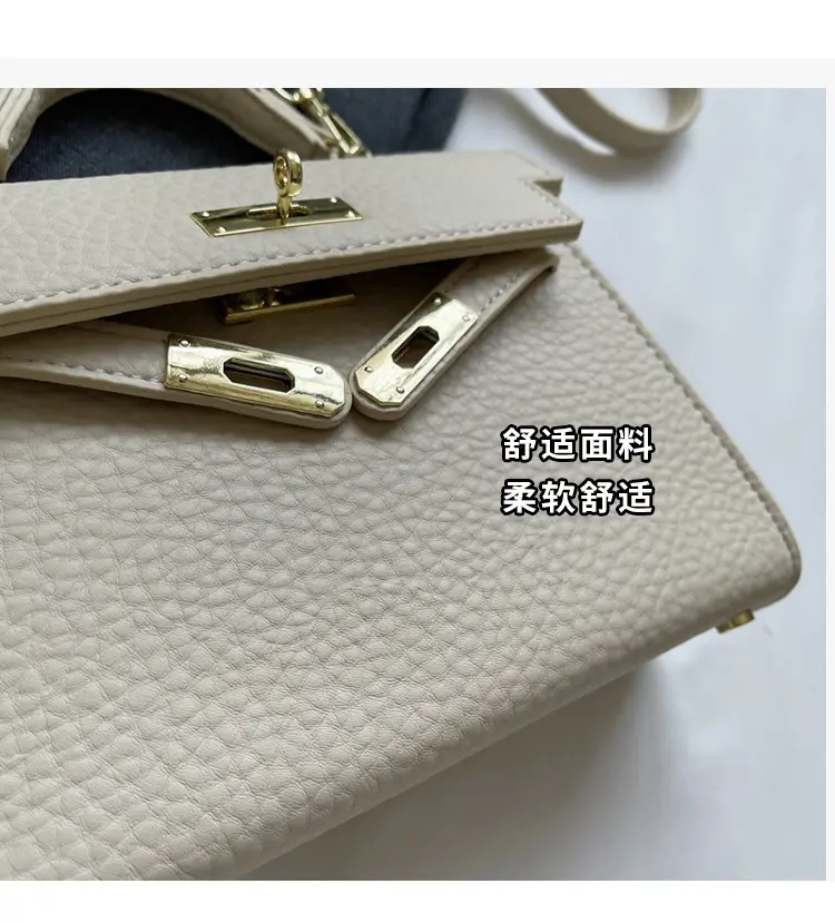 Platinum Litchi Pattern Shoulder Bag 2024 — feature 7