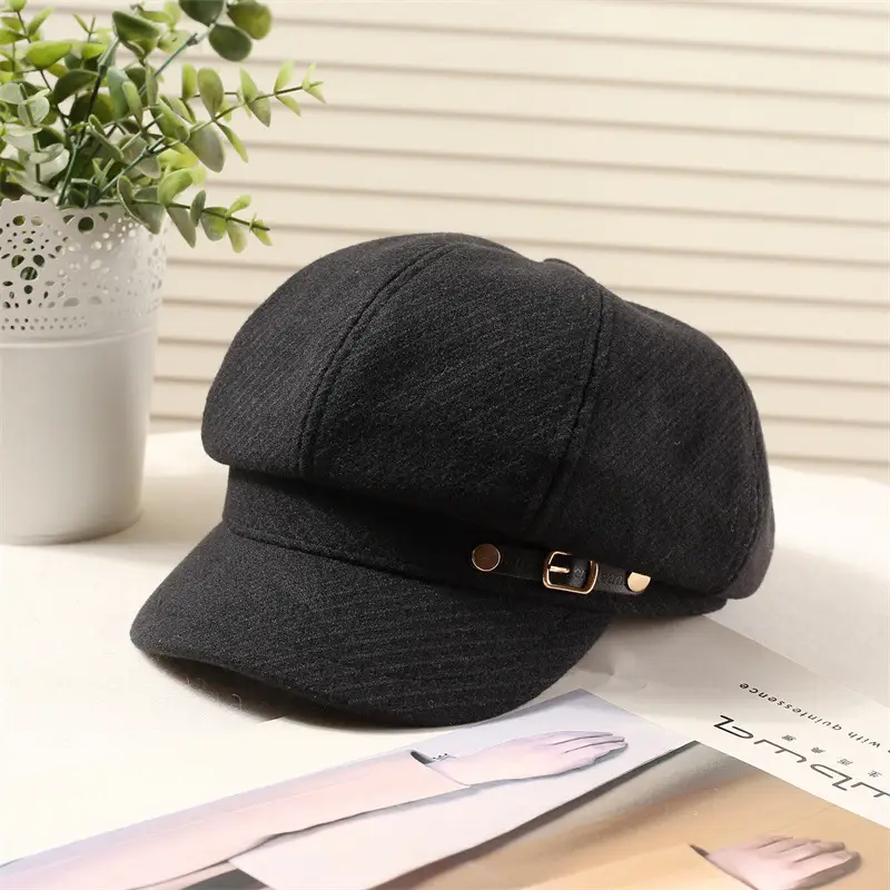 Women's Brown Net Cap Sunshade Autumn Winter - Image 2