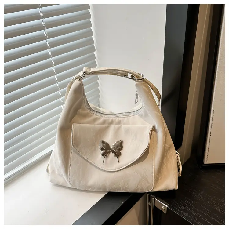 Korean Style Shoulder Crossbody Bag White Butterfly Design — feature 13