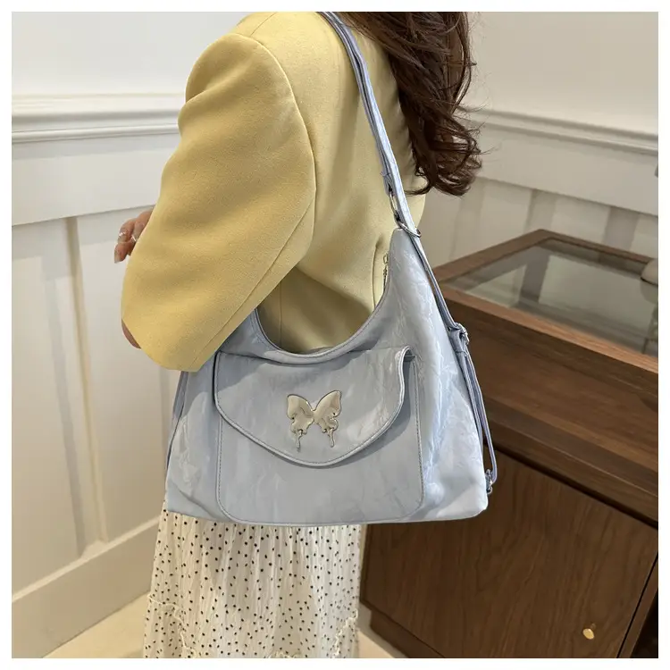 Korean Style Shoulder Crossbody Bag White Butterfly Design — feature 14