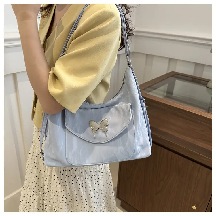 Korean Style Shoulder Crossbody Bag White Butterfly Design — feature 15