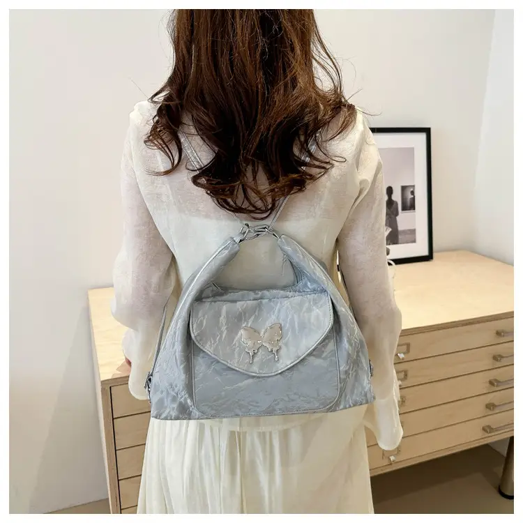 Korean Style Shoulder Crossbody Bag White Butterfly Design — feature 18
