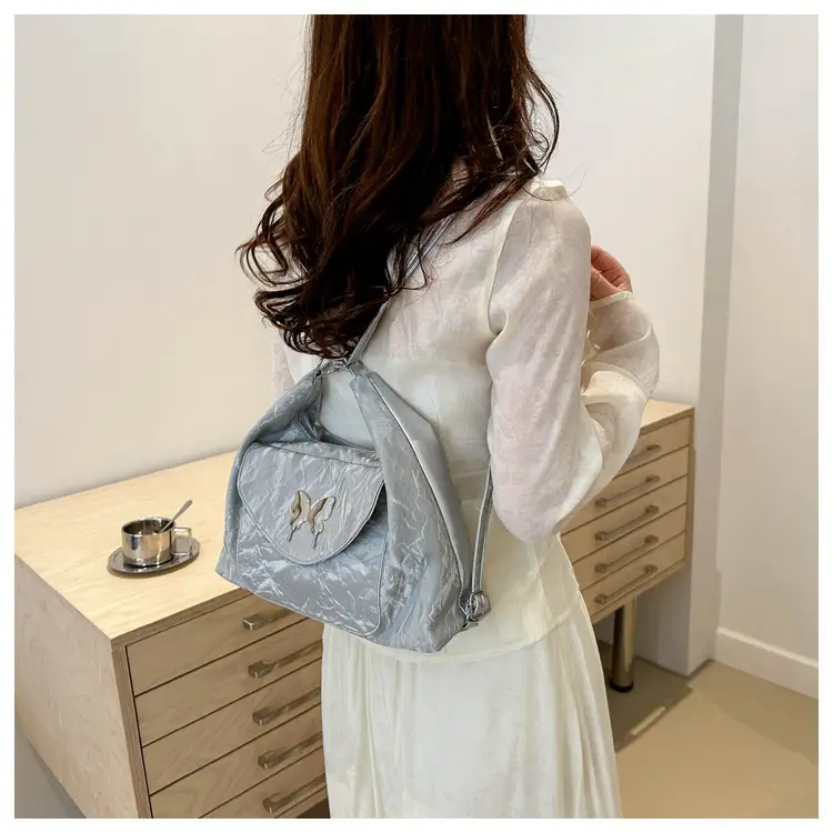 Korean Style Shoulder Crossbody Bag White Butterfly Design — feature 19