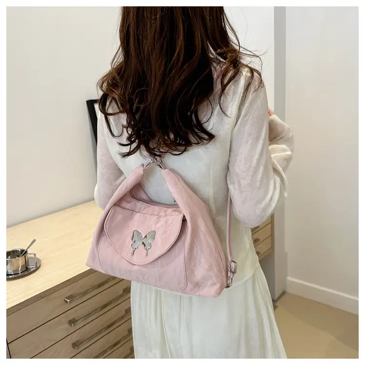Korean Style Shoulder Crossbody Bag White Butterfly Design — feature 20