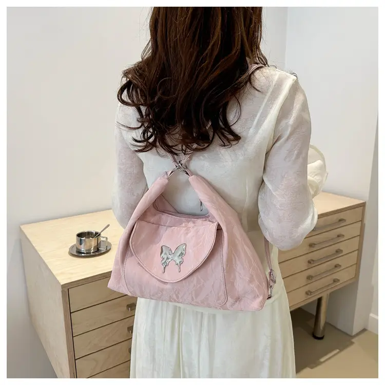 Korean Style Shoulder Crossbody Bag White Butterfly Design — feature 21