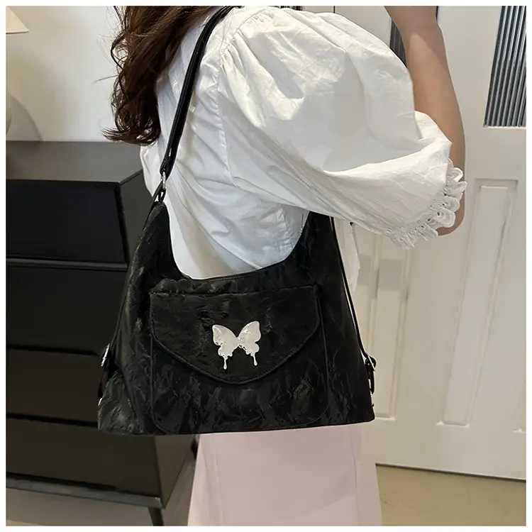 Korean Style Shoulder Crossbody Bag White Butterfly Design — feature 22