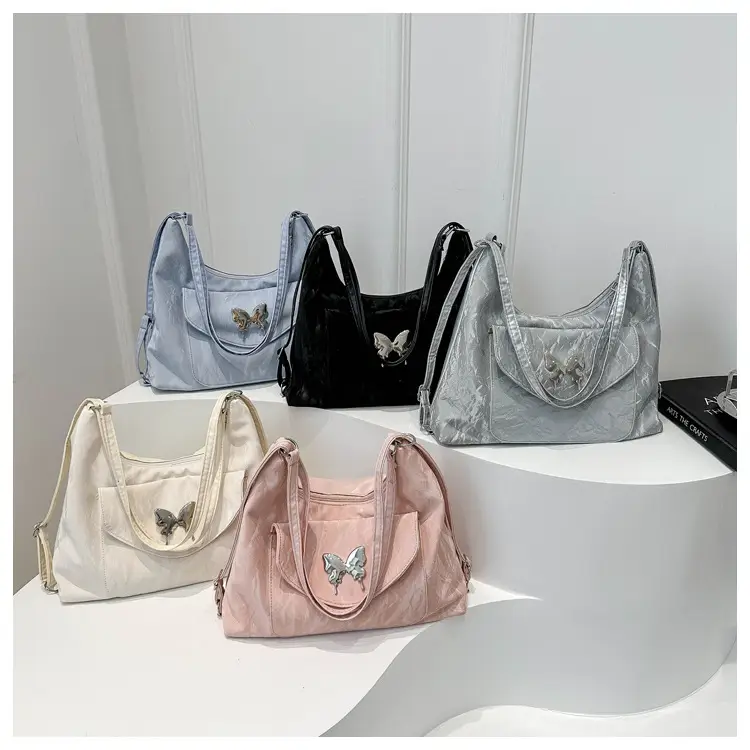 Korean Style Shoulder Crossbody Bag White Butterfly Design — feature 24