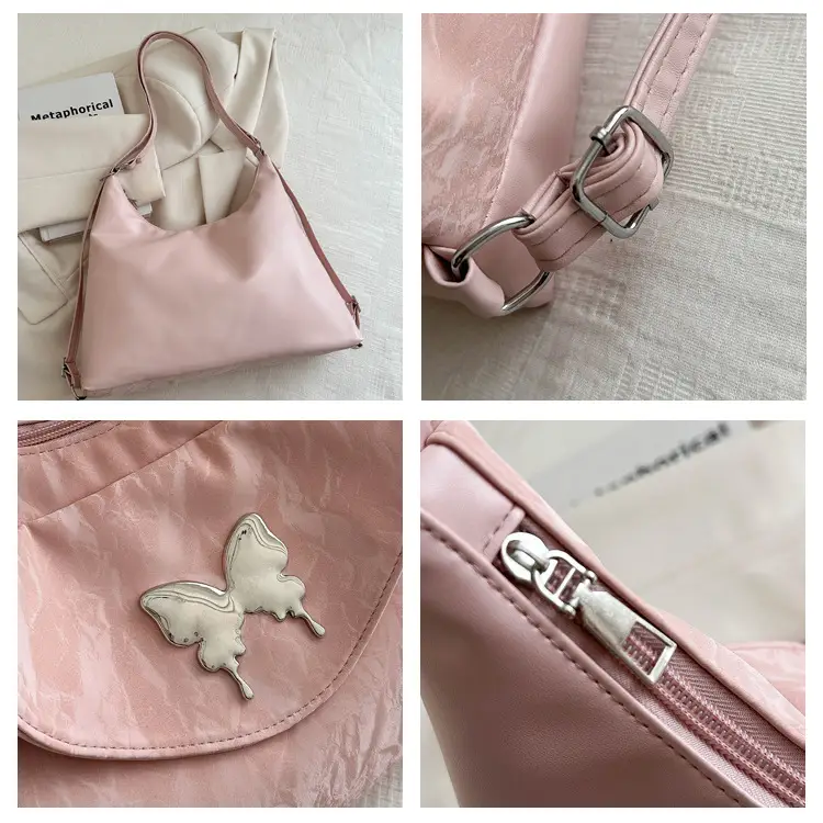 Korean Style Shoulder Crossbody Bag White Butterfly Design — feature 8