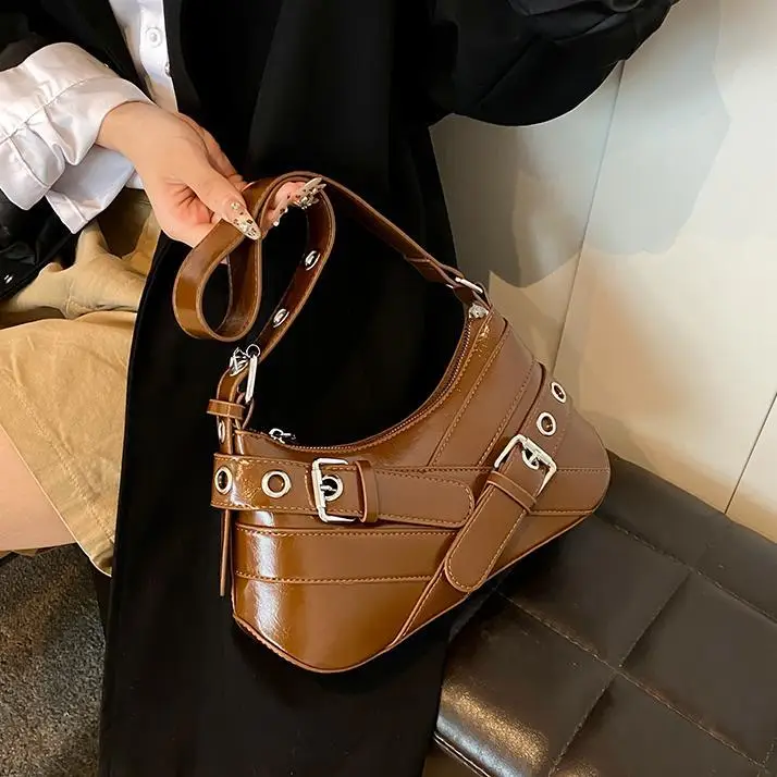 Retro Korean Style Shoulder Bag Brown 2024 - Image 7