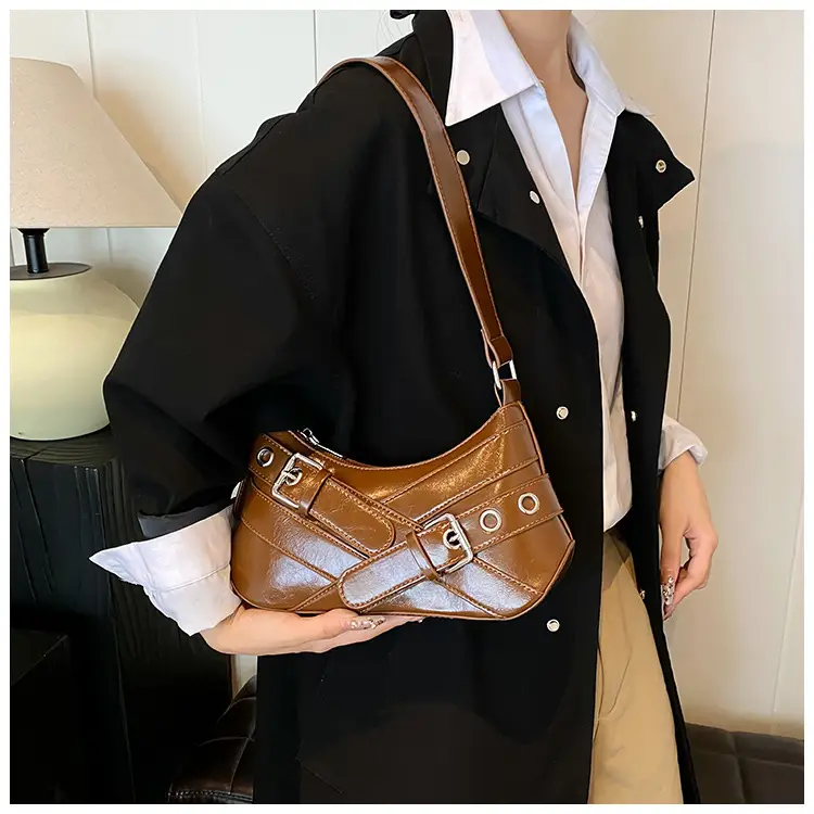Retro Korean Style Shoulder Bag Brown 2024 — feature 17