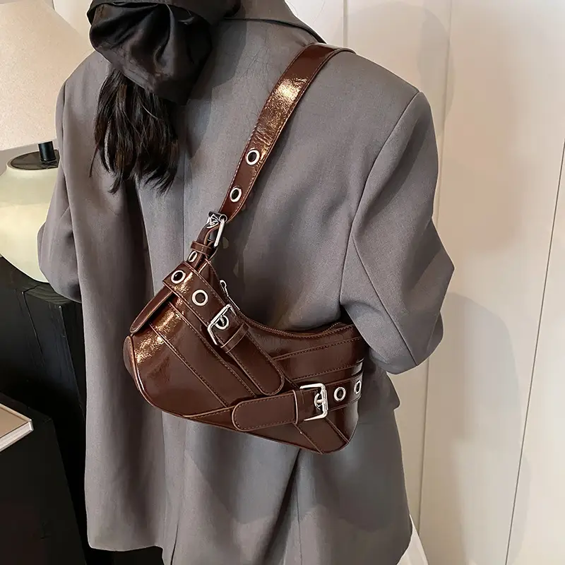 Retro Korean Style Shoulder Bag Brown 2024 - Image 5