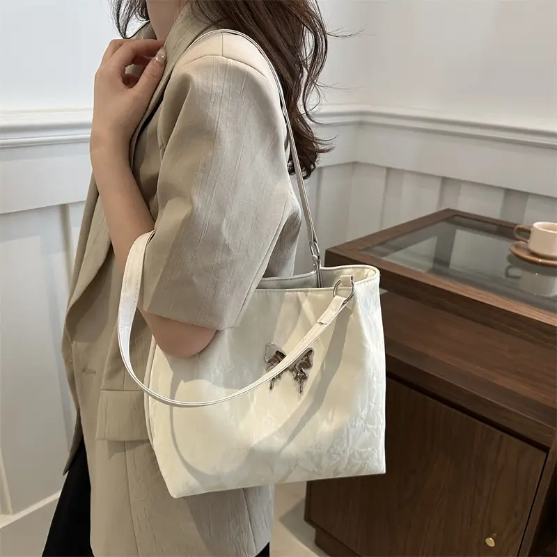 Women's White Leather Shoulder Bag 2024 Summer - Image 7