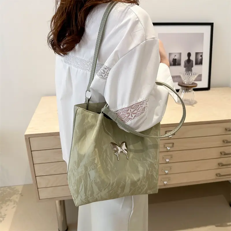 Women's White Leather Shoulder Bag 2024 Summer - Image 8