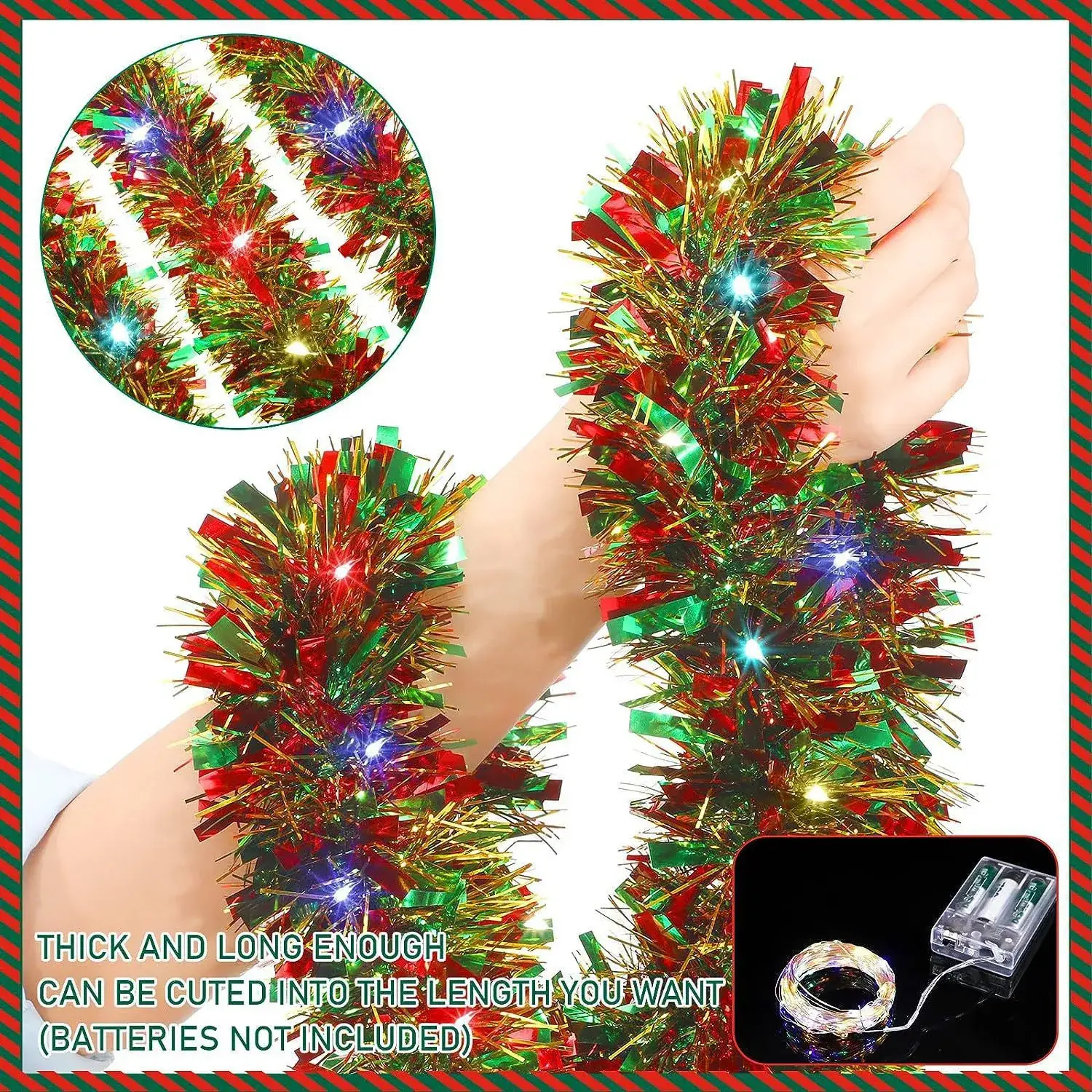 2024 Christmas Decor Garland with Lights & Trees - Image 3