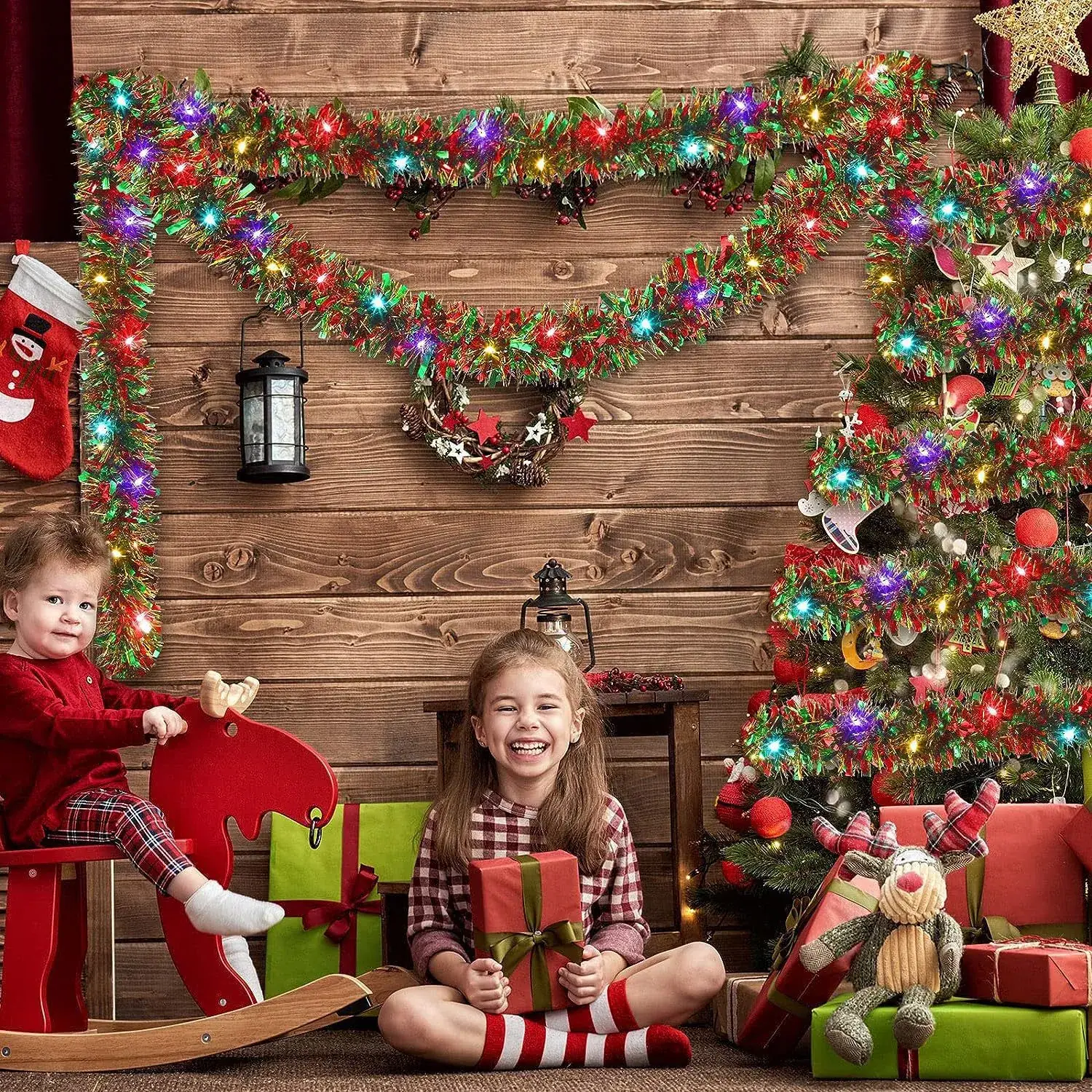 2024 Christmas Decor Garland with Lights & Trees - Image 4